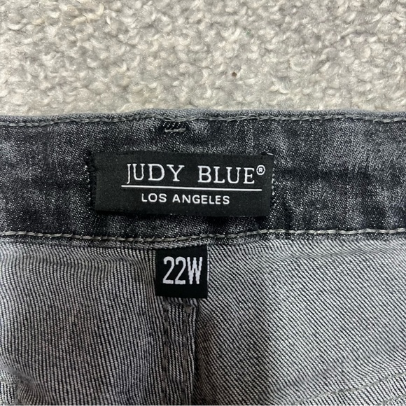 Judy Blue Skinny Fit Jeans Womens 22W Gray Hi Rise Distressed Tapered Stretch - Picture 6 of 9